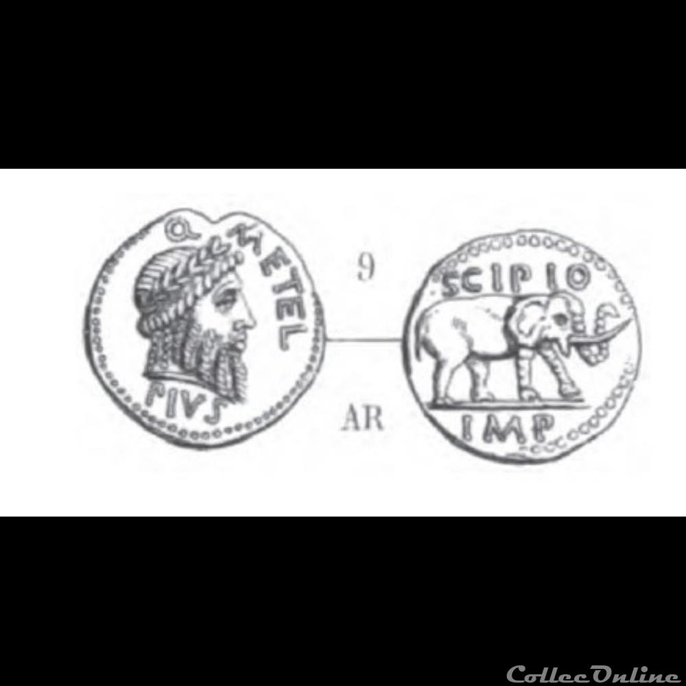 Gens Caecilia (Scipion) 47-46/Denier/Jupiter 3 monnaies antiques romaines imperiales et republicaines gens caecilia scipion 47 46 denier jupiter