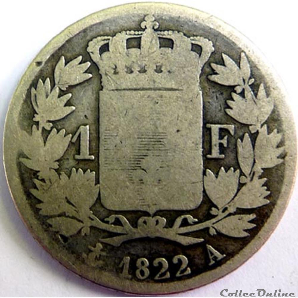 Louis XVIII 1822 monnaie france a moderne louis xviii 1822