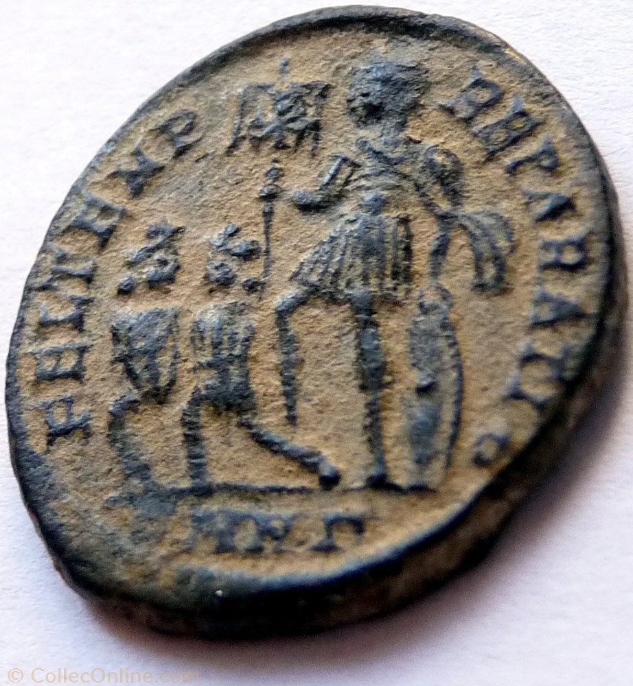 Constance II 348-350/Nicomédie/FEL TEMP REPARATIO 4 monnaies antiquite av jc ap romaines republicaines imperiales constance ii 348 350 nicomedie fel temp reparatio