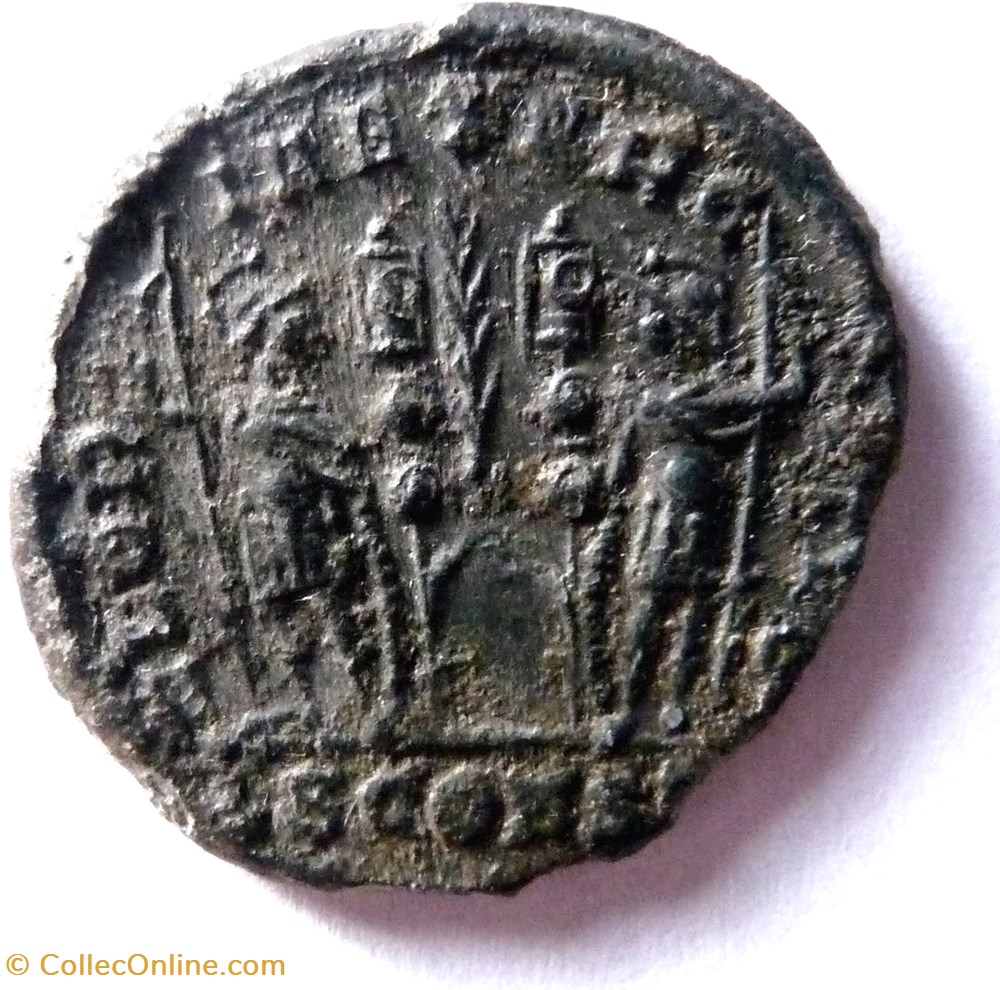 Constance II 331-332/Arles/GLORIA EXERCITVS monnaies antiques romaines imperiales et republicaines constance ii 331 332 arles gloria exercitvs