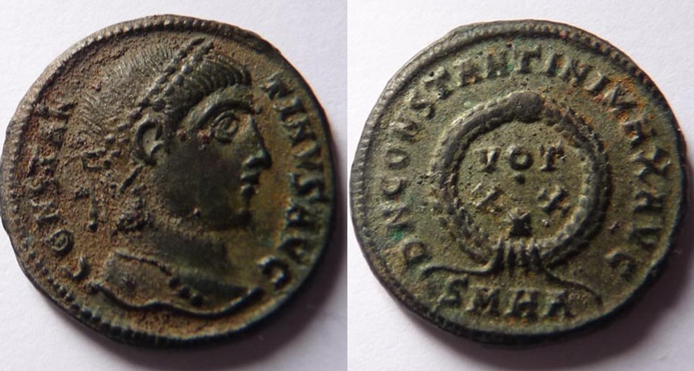 D N CONSTANTINI MAX AVG/324/Héraclée monnaies antiques romaines imperiales et republicaines d n constantini max avg 324 heraclee