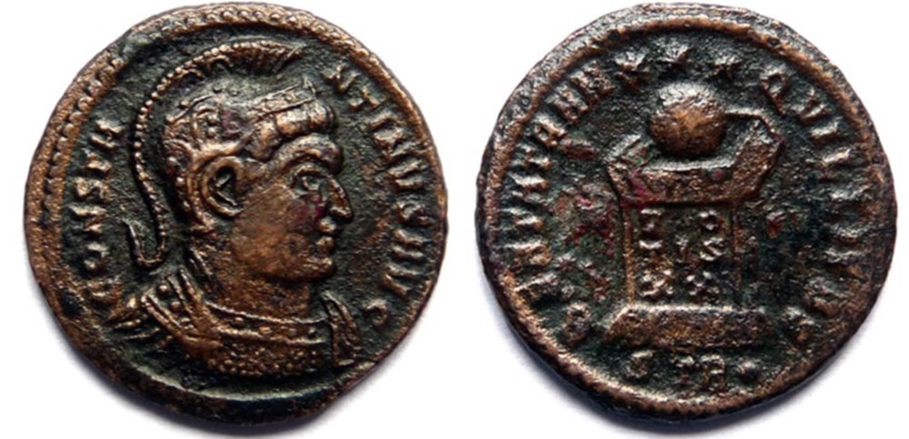 BEATA TRANQVILLITAS/322/trèves monnaies antiques romaines imperiales et republicaines beata tranqvillitas 322 treves