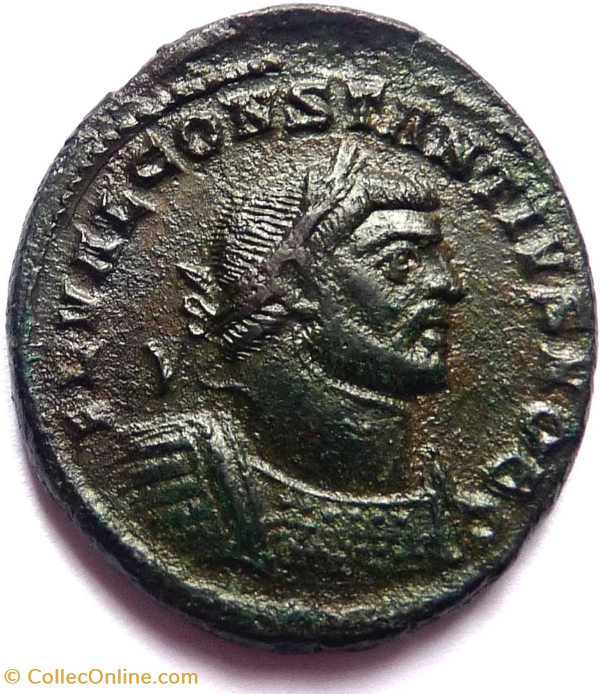 monnaies antiquite av jc ap romaines republicaines imperiales constance chlore 300 305 londres genio popvli romani