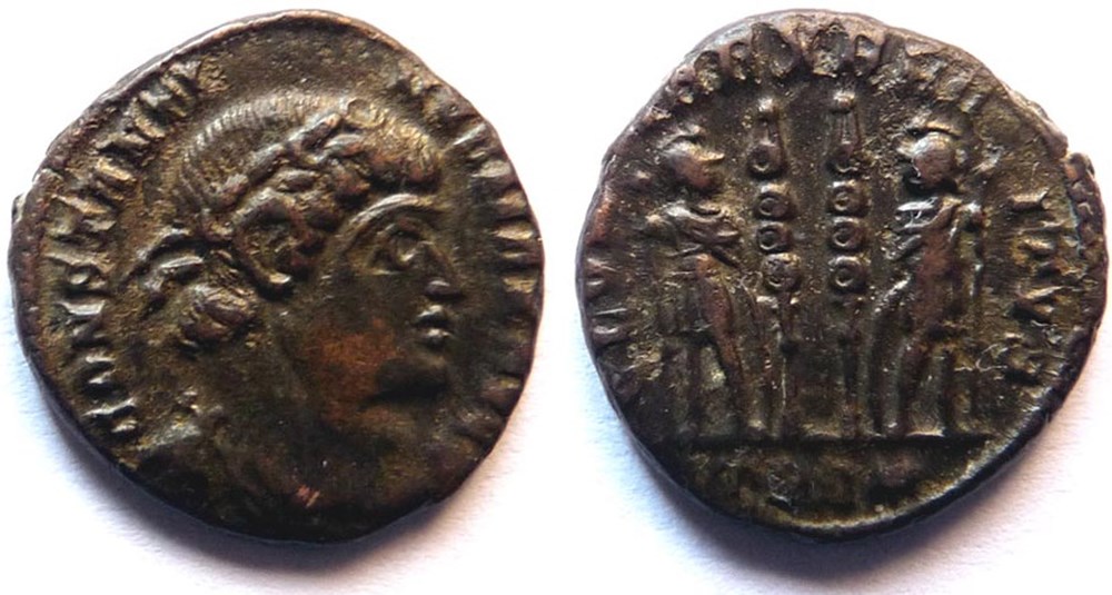 GLORIA EXRCITVS/332-333/Trèves monnaies antiques romaines imperiales et republicaines gloria exrcitvs 332 333 treves