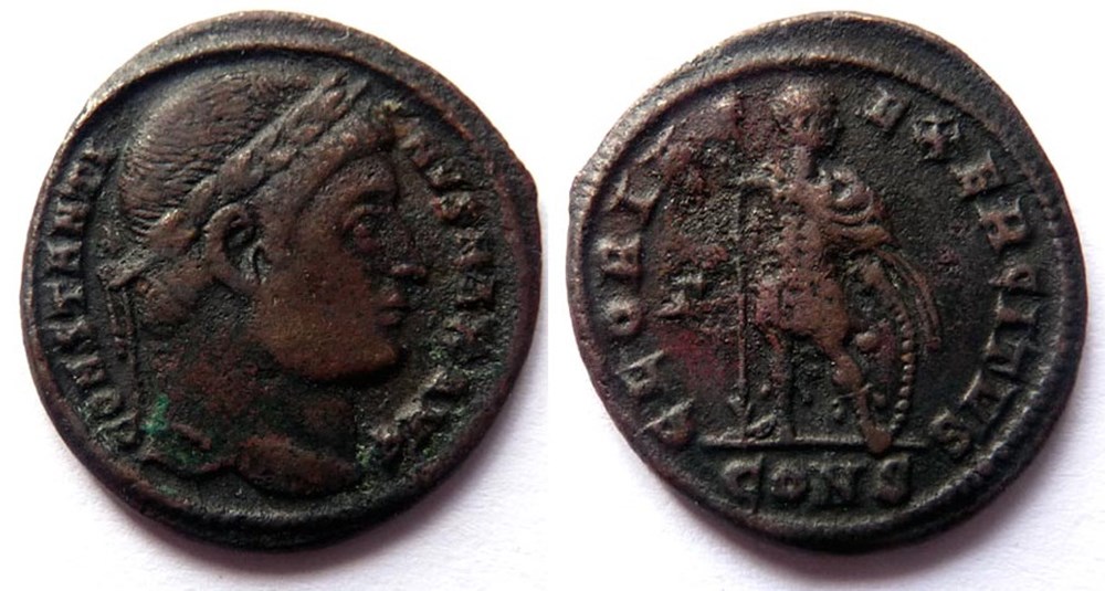 GLORIA EXERCITVS/327/Constantinople monnaies antiques romaines imperiales et republicaines gloria exercitvs 327 constantinople