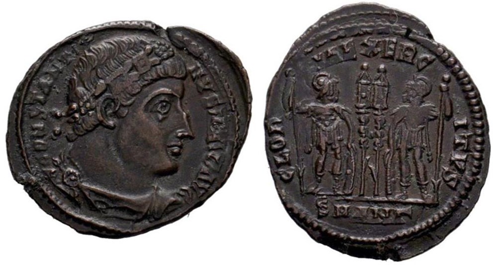GLORIA EXERCITVS/335/Antioche monnaies antiques romaines imperiales et republicaines gloria exercitvs 335 antioche