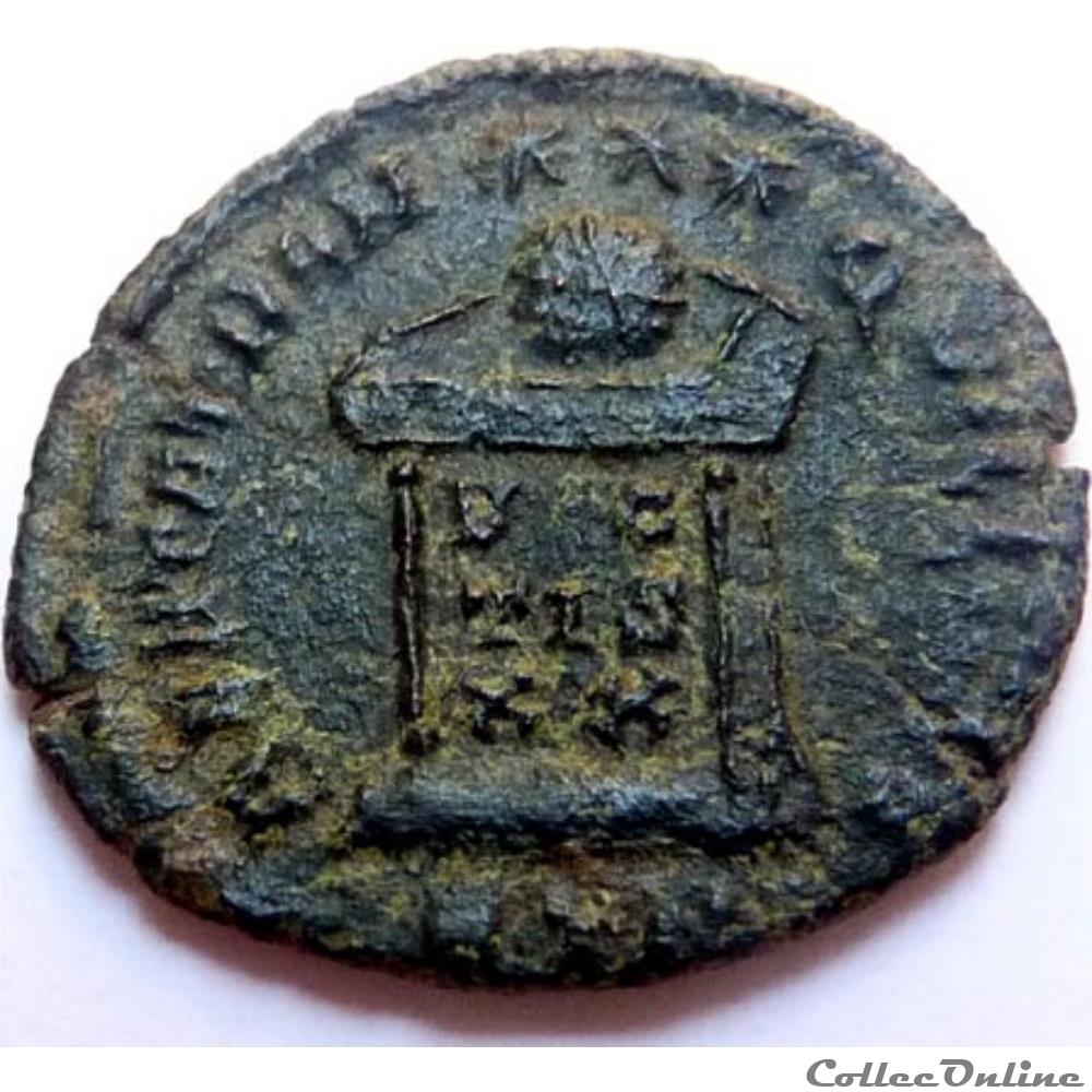 Constantin II 322/Trèves/BEATA TRANQVILLITAS monnaies antiques romaines republicaines imperiales constantin ii 322 treves beata tranqvillitas