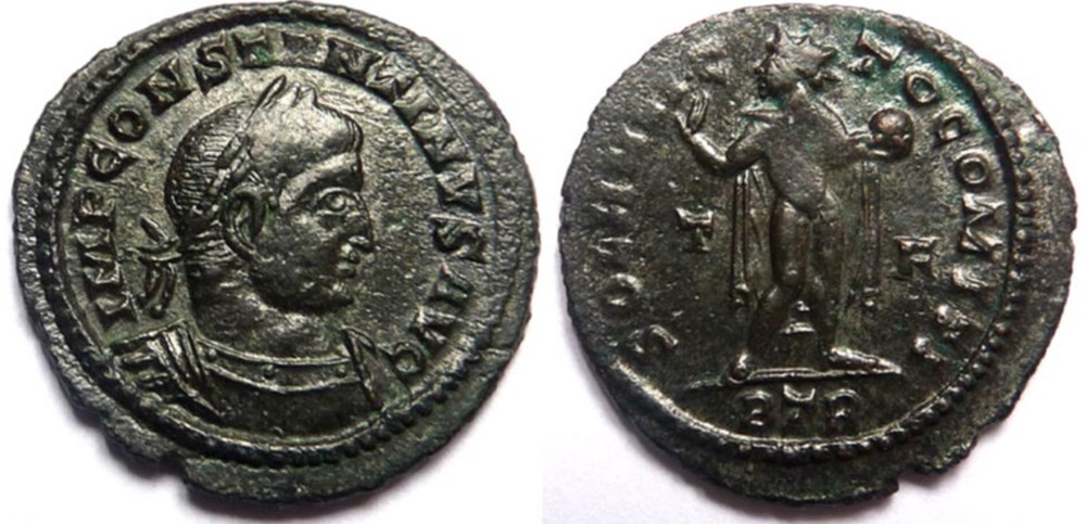 RIC 132/Constantin 1er 317/Trèves/SOLI ONVICTO COMITI monnaies antiques romaines imperiales et republicaines ric 132 constantin 1er 317 treves soli onvicto comiti