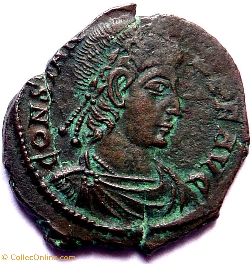 Constans 341-347/Aquilée/VICTORIAE DD AVGG Q NN monnaies antiquite jc ap romaines republicaines imperiales constans 341 347 aquilee victoriae dd avgg q nn