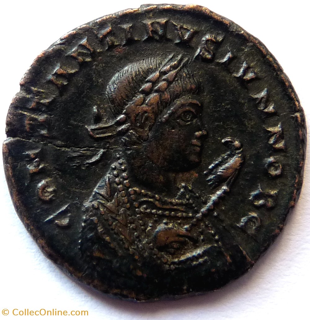 monnaies antiques romaines republicaines imperiales constantin ii 323 treves beata tranqvillitas