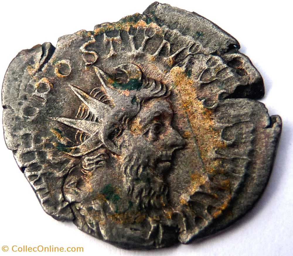 Postume 260-261/Cologne/HERC DEVSONIENSI monnaies antiques av jc a ap romaines republicaines imperiales postume 260 261 cologne herc devsoniensi