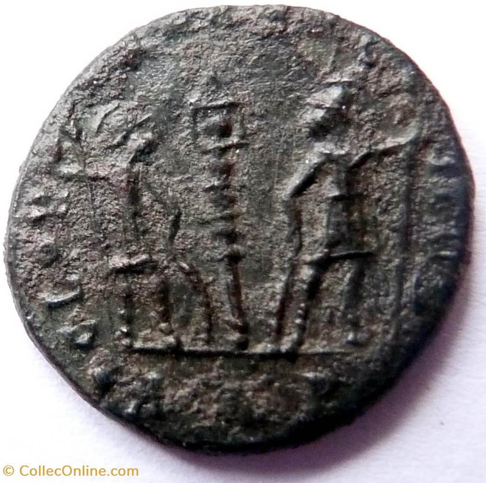 Delmace 336-337/Aquilée/GLORIA EXERCITVS monnaie antiquite av jc ap romaine republicaine imperiale delmace 336 337 aquilee gloria exercitvs