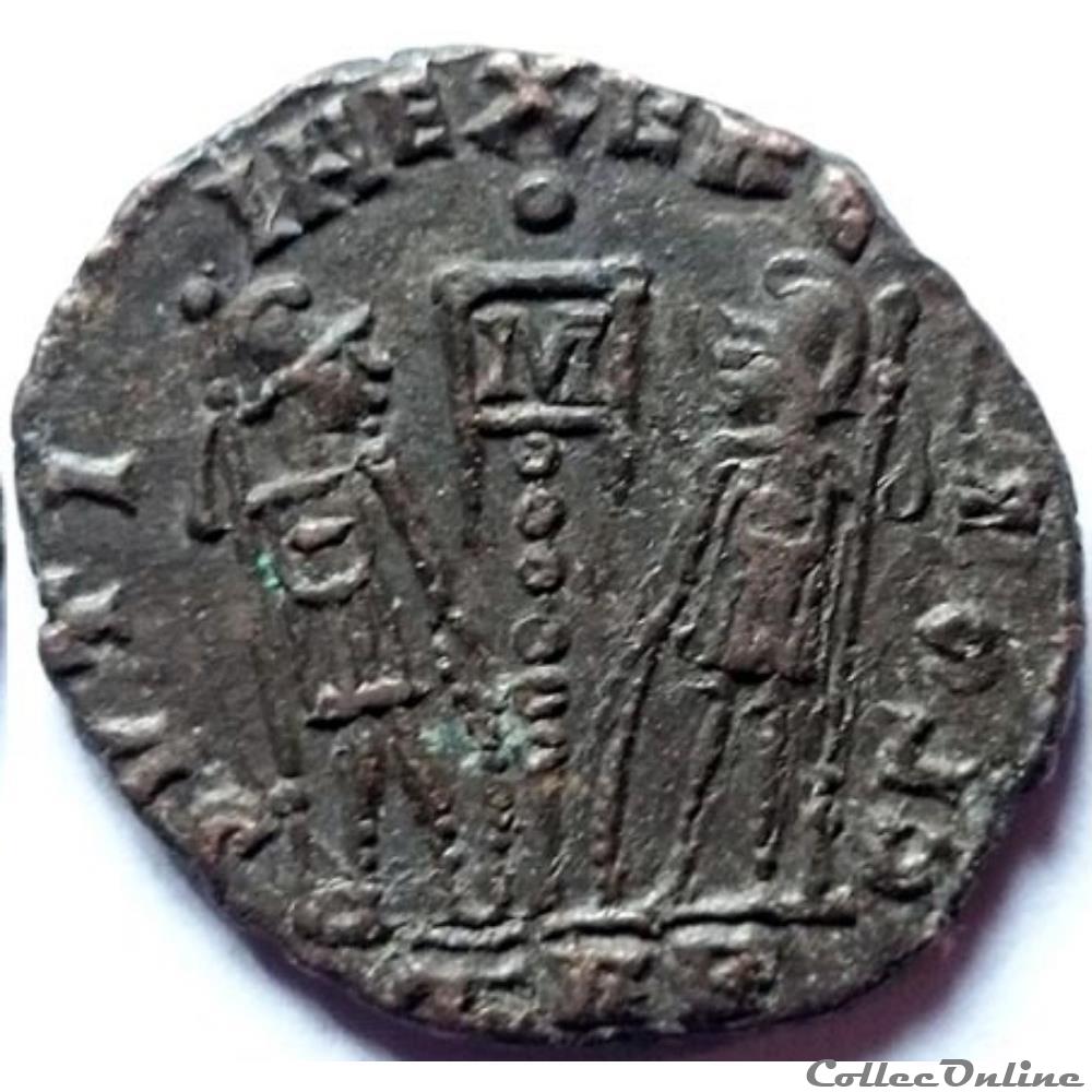 monnaie antique romaine imitation pour constans legende en partie retrograde