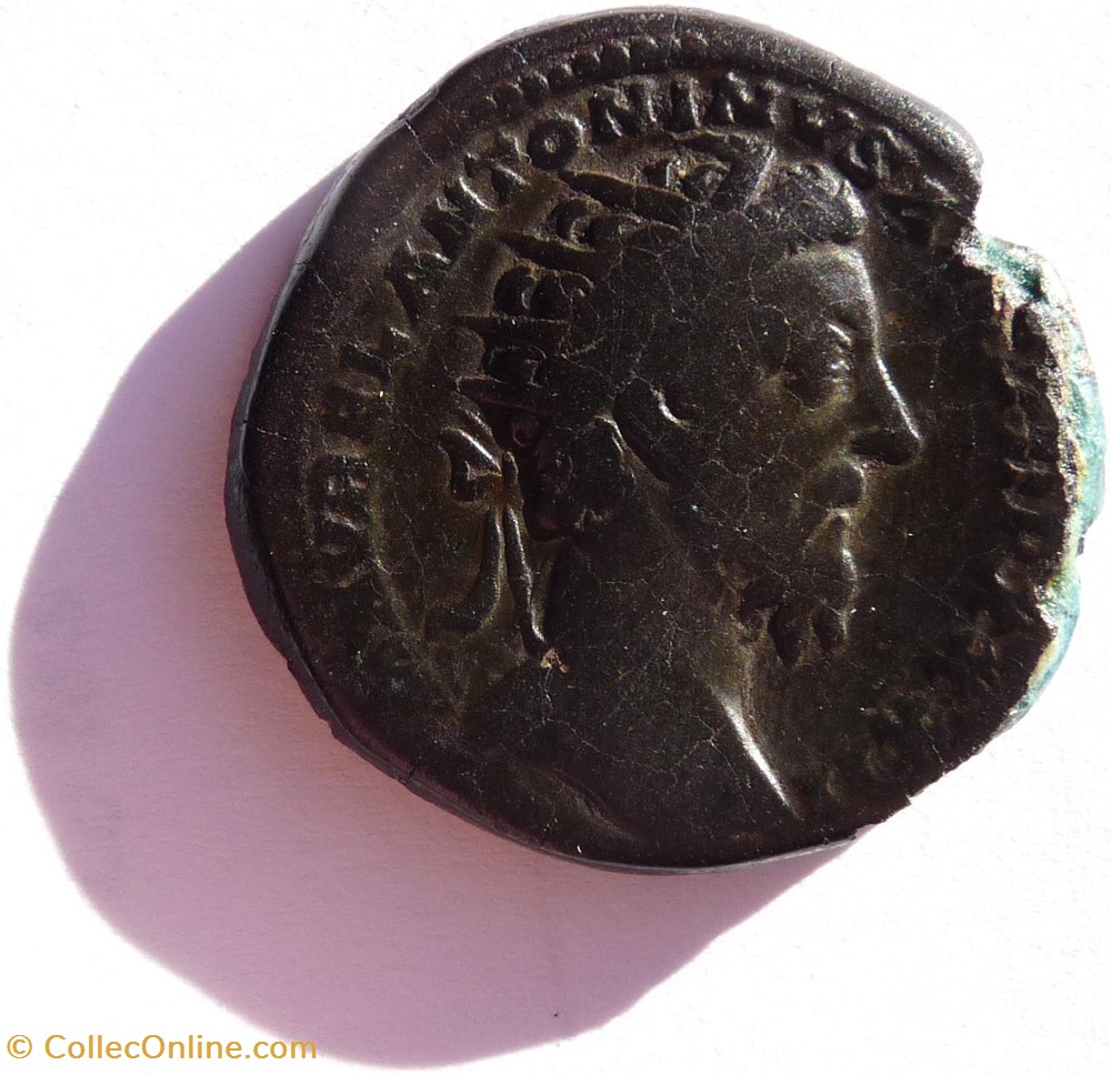 Marc Aurèle 177-178/Dupondius/Rome/RIC 1232 monnaies antiques romaines imperiales et republicaines marc aurele 177 178 dupondius rome ric 1232