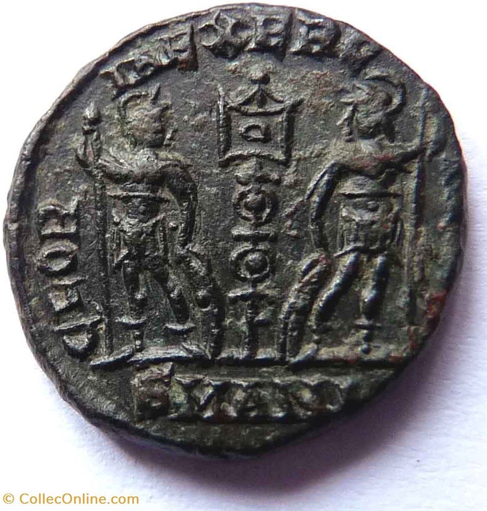 Delmace 335-337/Antioche/GLORIA EXERCITVS monnaies antiques romaines imperiales et republicaines delmace 335 337 antioche gloria exercitvs
