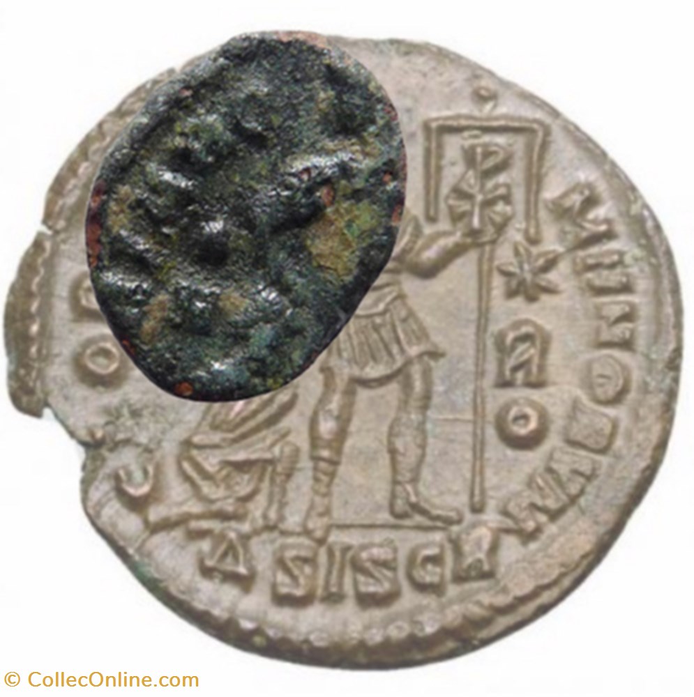 Monnaie découpée puis refaçonnée. monnaies antiques av jc ap romaines republicaines imperiales monnaie decoupee puis refaconnee