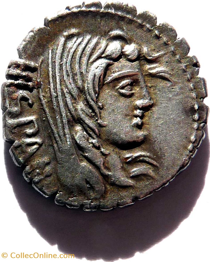monnaies antiques romaines imperiales et republicaines gens postumia 81 denier serratus rome hispania