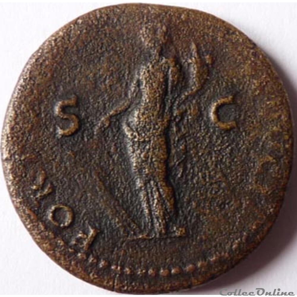 Vespasien 77-78/Dupondius/Lyon/FORTVNAE REDVCI monnaie antique av jc ap romaine vespasien 77 78 dupondius lyon fortvnae redvci