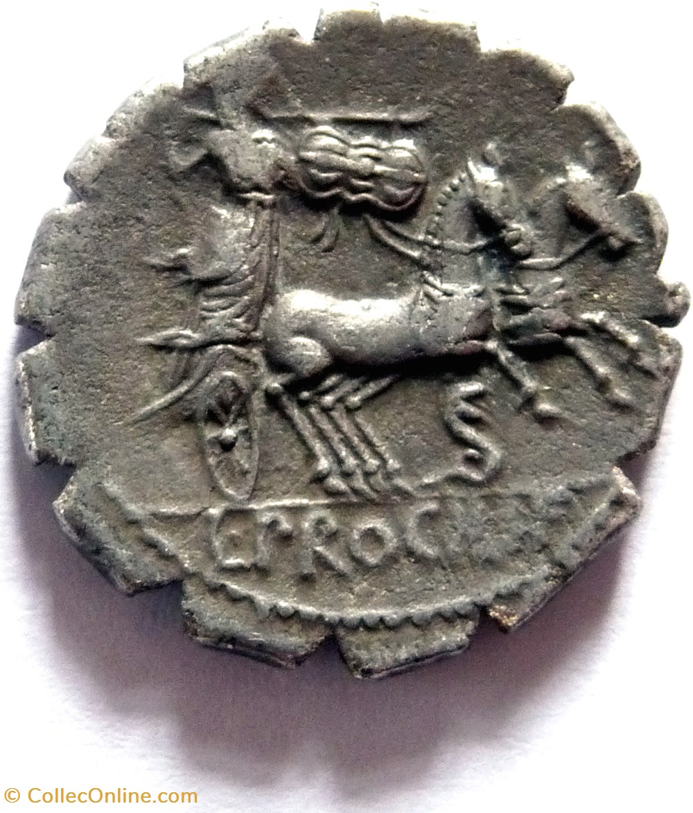 Gens Procilia -80/Denier serratus/Rome/Junon Sospita monnaies antiques romaines imperiales et republicaines gens procilia 80 denier serratus rome junon sospita