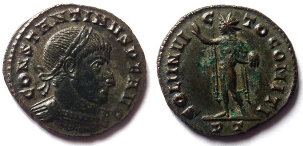 RIC 131a var/Constantin 1er 310-313/Ticinum/SOLI INVICTO COMITI monnaies antiques romaines imperiales et republicaines ric 131a var constantin 1er 310 313 ticinum soli invicto comiti