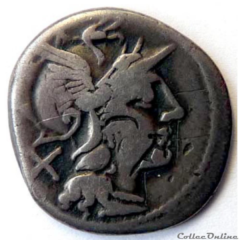 Gens Pinaria -155/Denier/Rome monnaie antique av jc ap romaine republicaine imperiale gens pinaria 155 denier rome