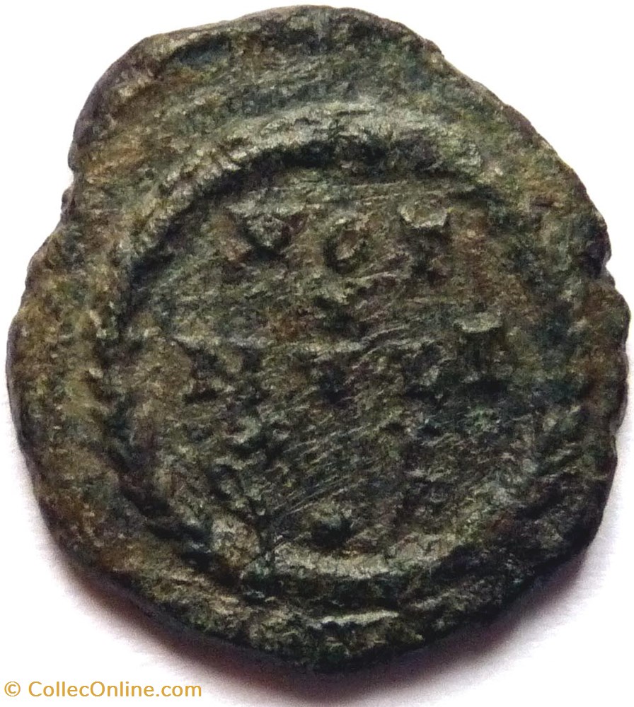Julien II 361-363/Aquillée/VOT X MVLT XX monnaies antiquite av jc ap romaines republicaines imperiales julien ii 361 363 aquillee vot x mvlt xx