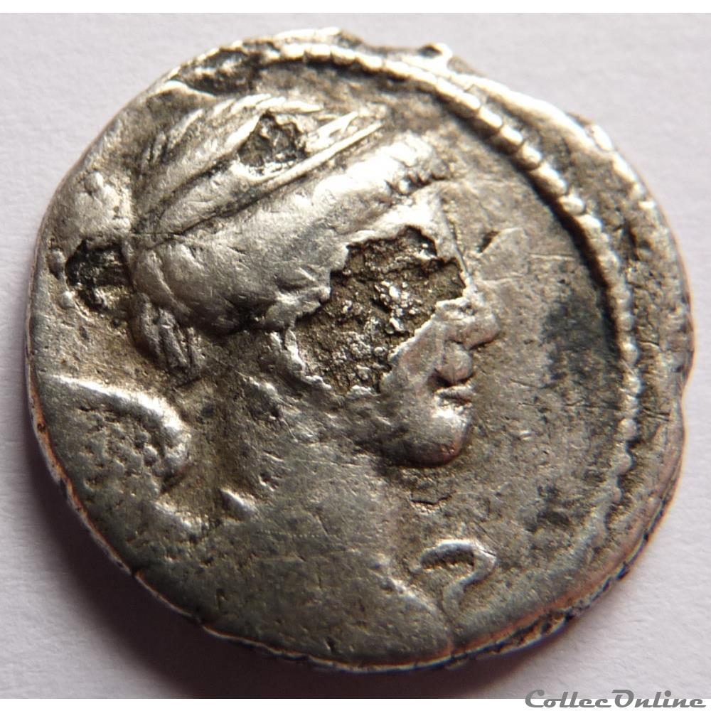 monnaie antique av jc ap romaine republicaine imperiale gens carisia 46 denier la victoire