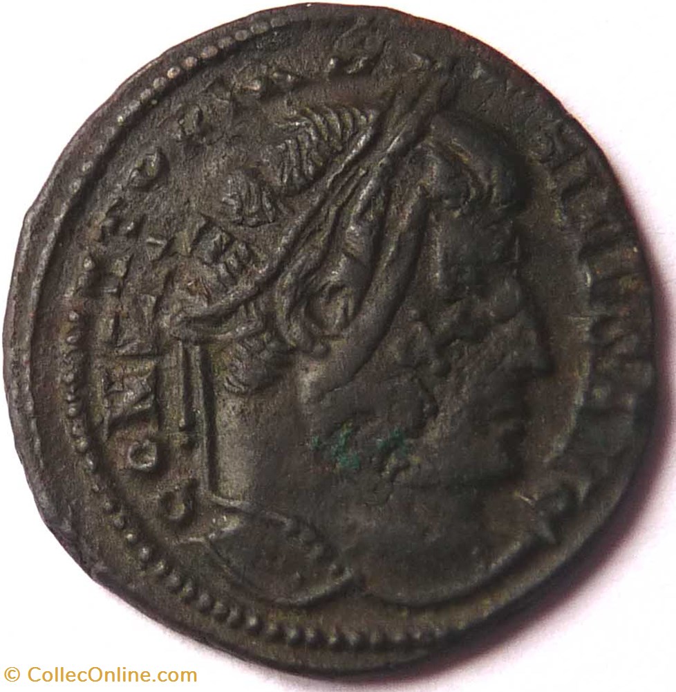 Imitation pour Constantin/Surfrappe sur une monnaie officielle de Licinius monnaies antiquite av jc romaines republicaines imperiales imitation pour constantin surfrappe sur une monnaie officielle de licinius