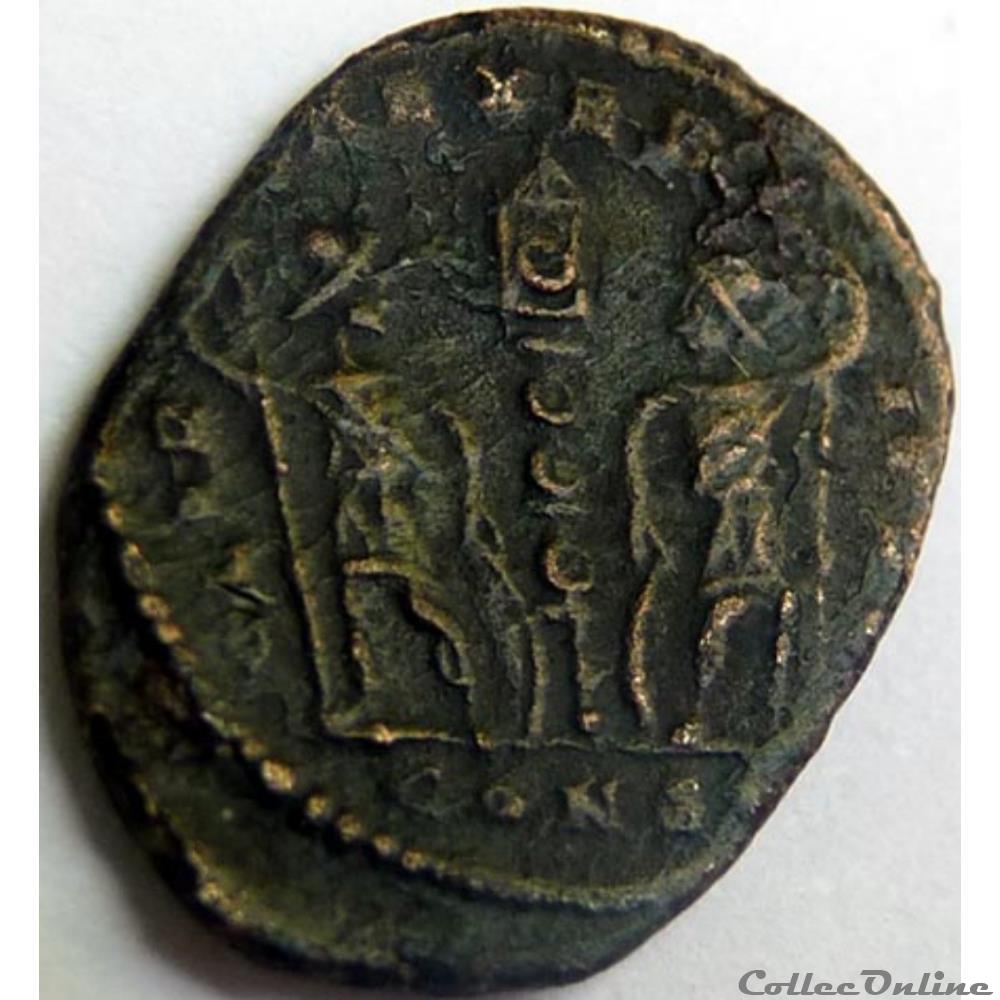 Constantin II 336-337/Constantinople/GLORIA EXERCITVS monnaie antique av jc ap romaine constantin ii 336 337 constantinople gloria exercitvs