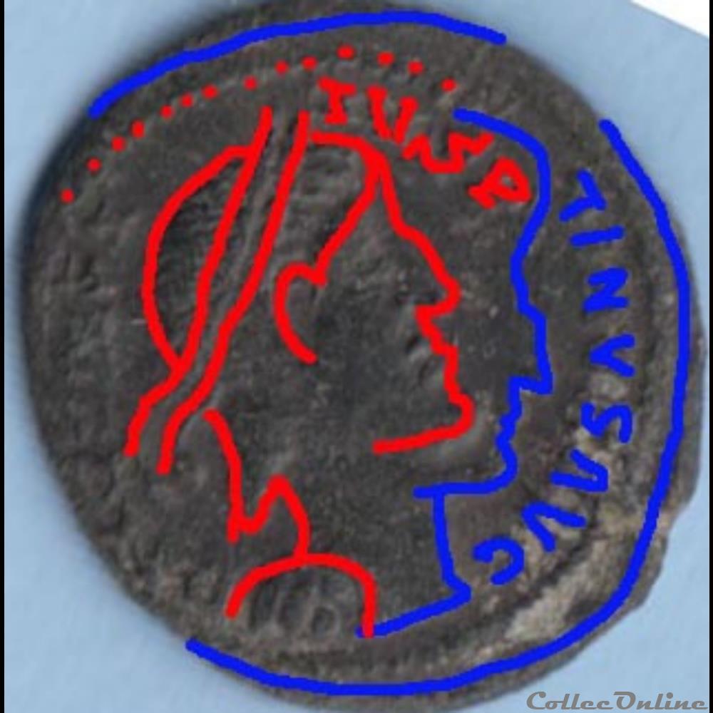Imitation en surfrappe sur Constantin 2 monnaie antique av jc romaine republicaine imperiale imitation en surfrappe sur constantin