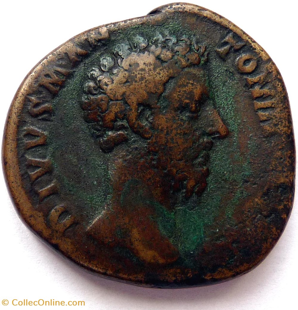 monnaies antiques romaines imperiales et republicaines marc aurele 180 sesterce rome ric iii 654