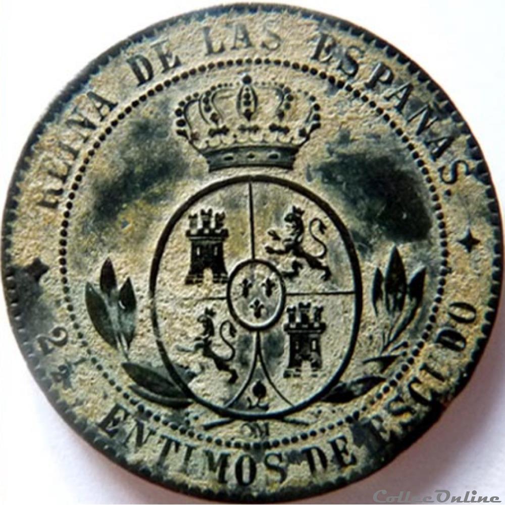 Isabel II 1868 monnaie monde espagne isabel ii 1868
