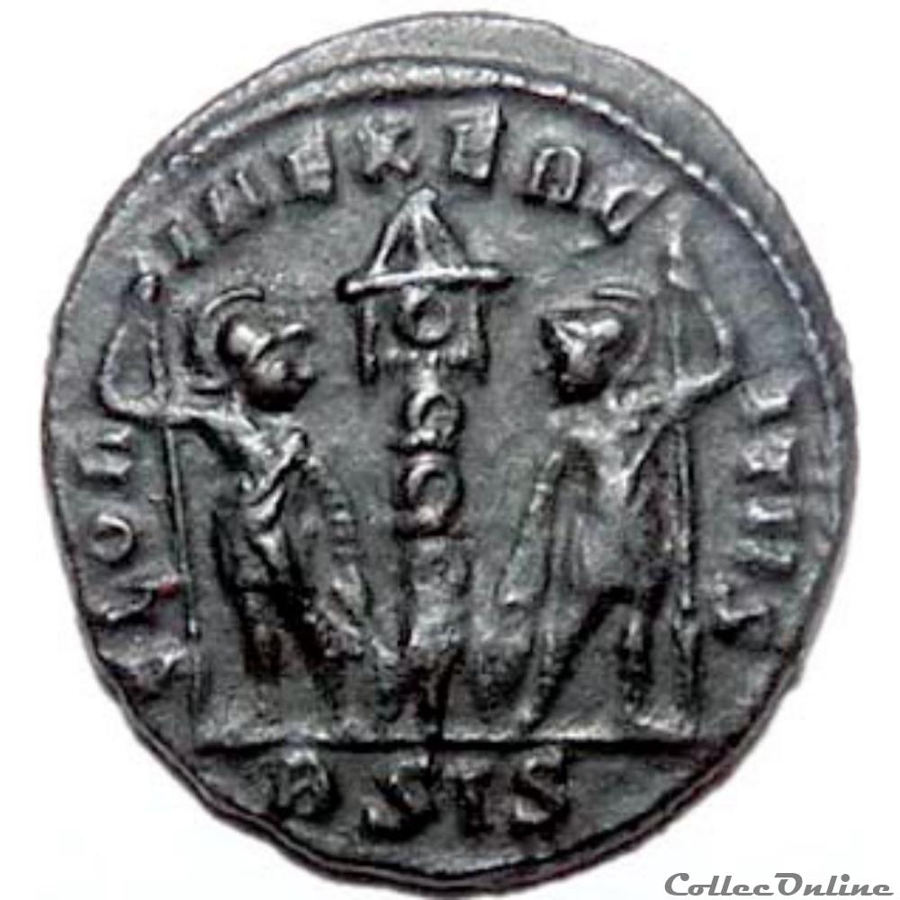 Delmace 335-336/Siscia/GLORIA EXERCITVS monnaie antiquite av jc ap romaine republicaine imperiale delmace 335 336 siscia gloria exercitvs