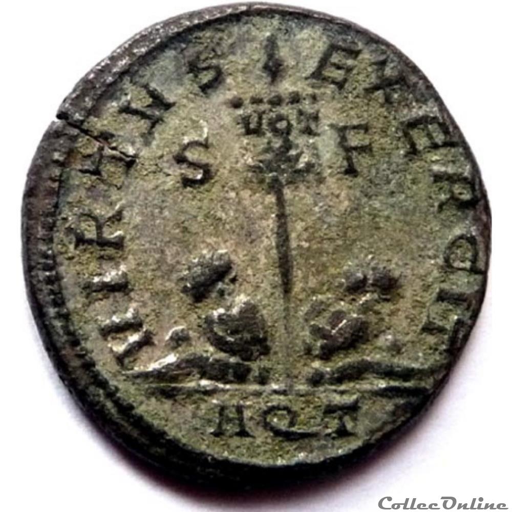 Constantin II 320/Aquilée/VIRTVS EXERCIT monnaie antique av jc ap romaine constantin ii 320 aquilee virtvs exercit