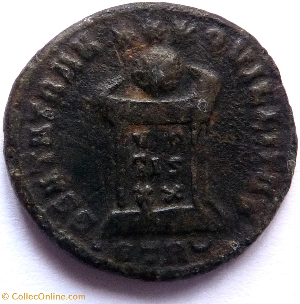 monnaies antiques romaines republicaines imperiales constantin ii 323 treves beata tranqvillitas
