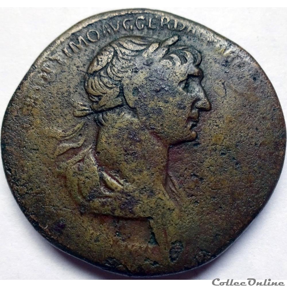 monnaie antique romaine trajan 116 sesterce rome ric ii 663