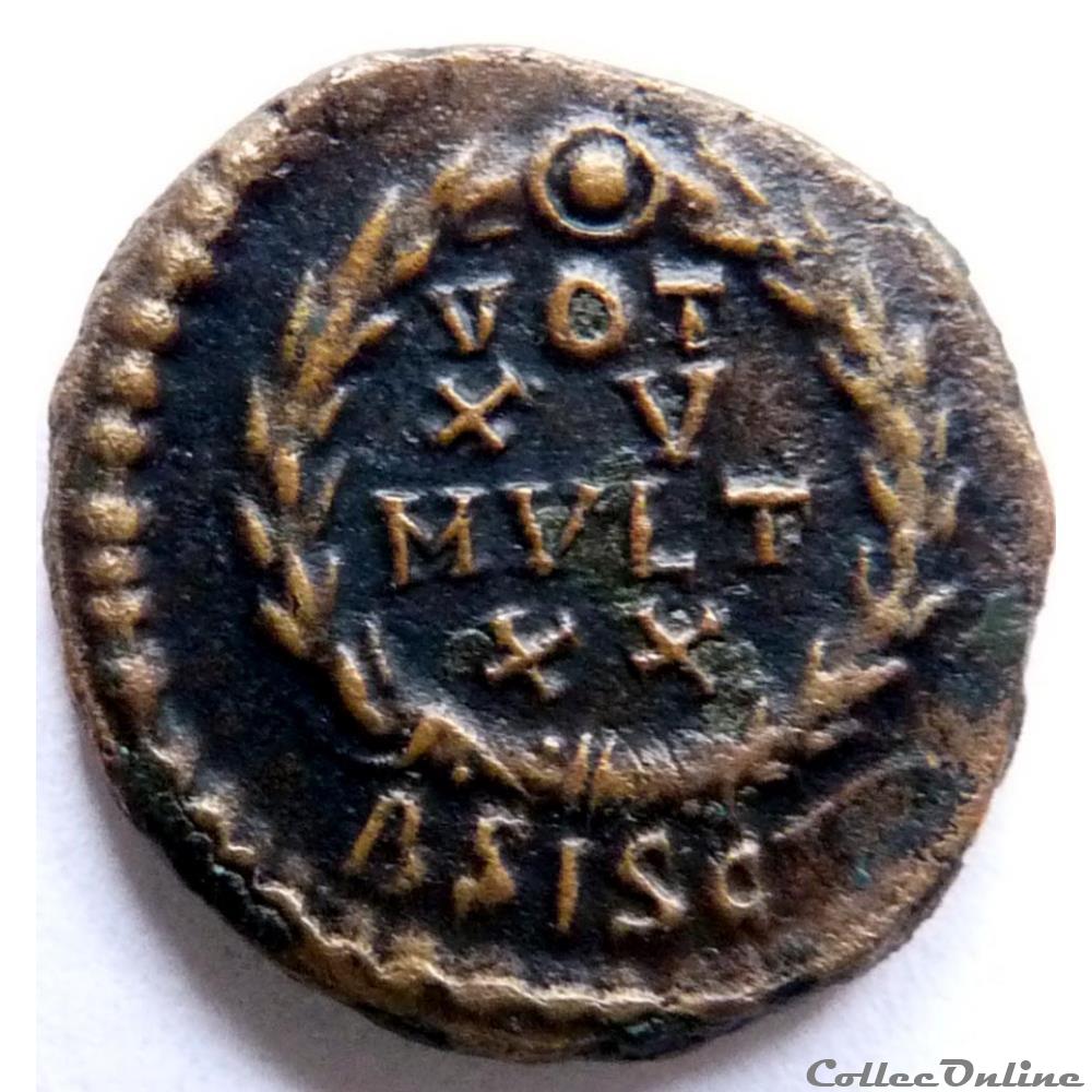Gratien 378-383/Siscia/VOT XV MVLT XX monnaies antiques romaines republicaines imperiales gratien 378 383 siscia vot xv mvlt xx