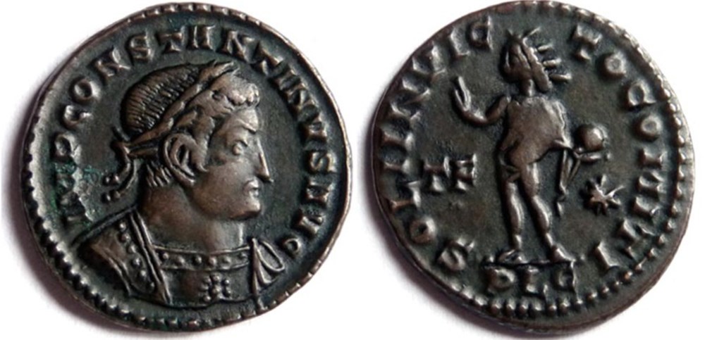 RIC 34/Constantin 1er 315-316/Lyon/SOLI INVICTO COMITI monnaies antiques romaines imperiales et republicaines ric 34 constantin 1er 315 316 lyon soli invicto comiti