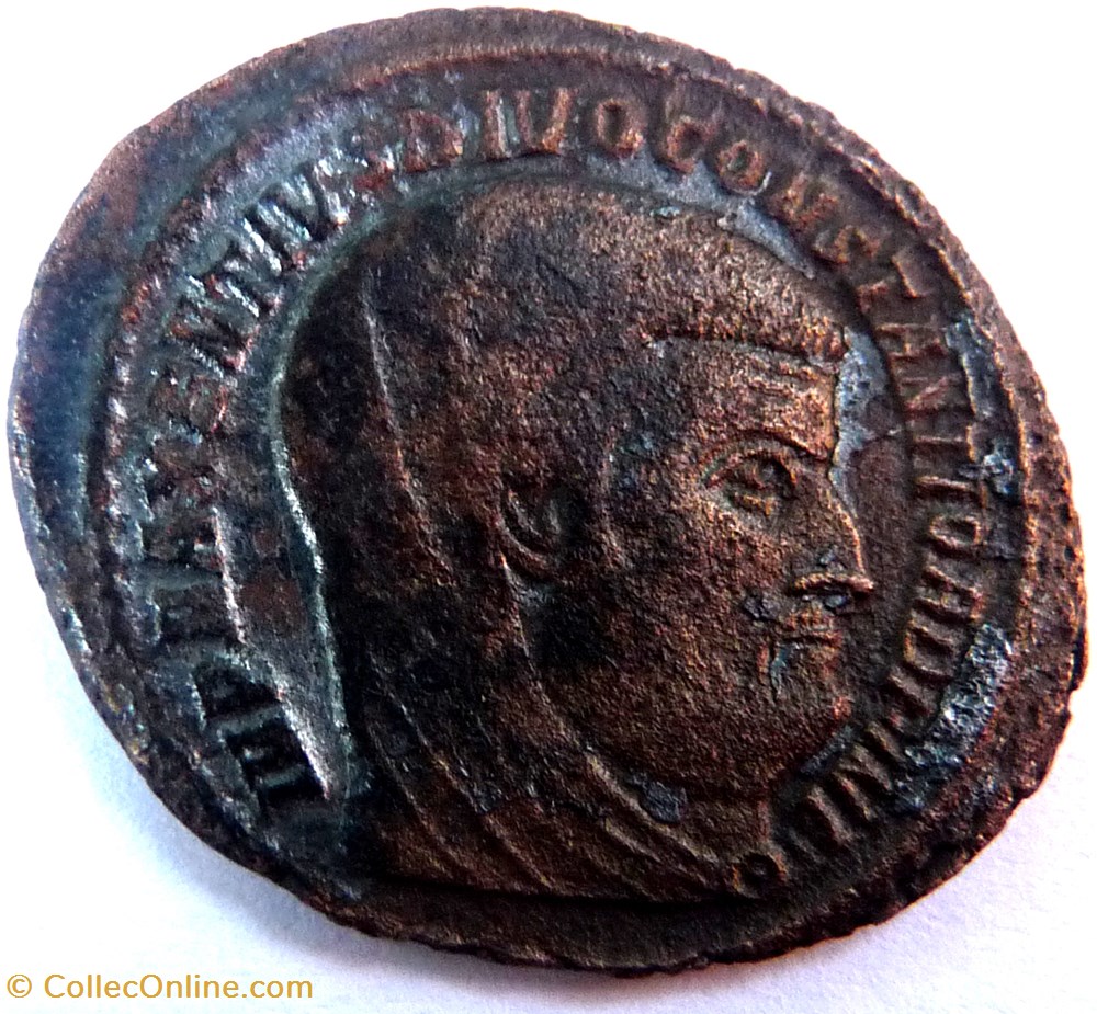 Constance Chlore 309-312/Ostie/AETERNA MEMORIA monnaie antique av jc ap romaine republicaine imperiale constance chlore 309 312 ostie aeterna memoria