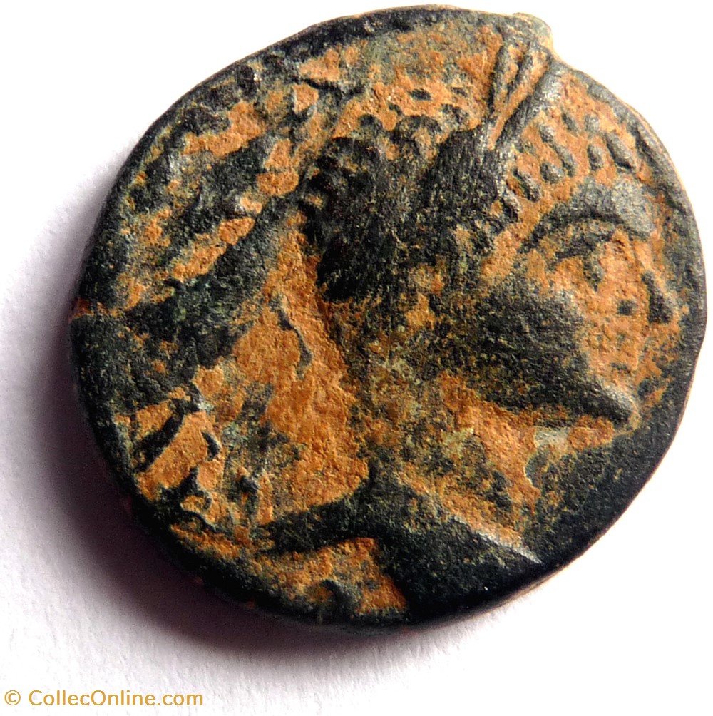 Edesse en Mésopotamie/Elagabale/Thyché monnaies antiques romaines provinciales edesse en mesopotamie elagabale thyche