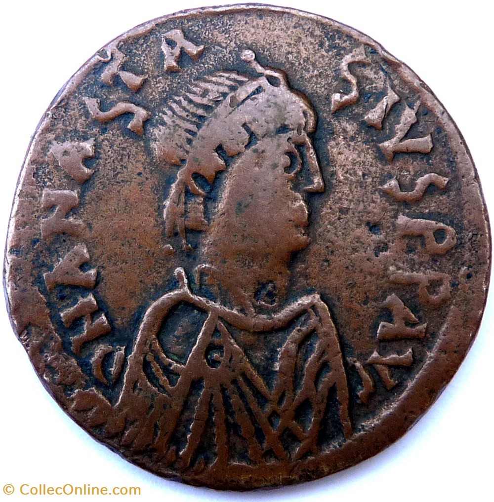 Anastase 491-518/Constantinople monnaies byzantines empire d maurice tibere anastase 491 518 constantinople