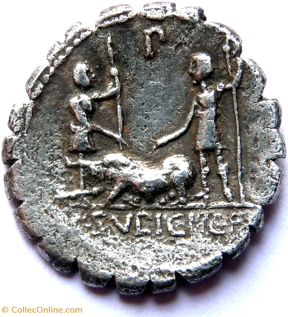 Gens Sulpicia -106/Denier Serratus/Rome/Les Pénates monnaies antiques romaines republicaines imperiales gens sulpicia 106 denier serratus rome les penates