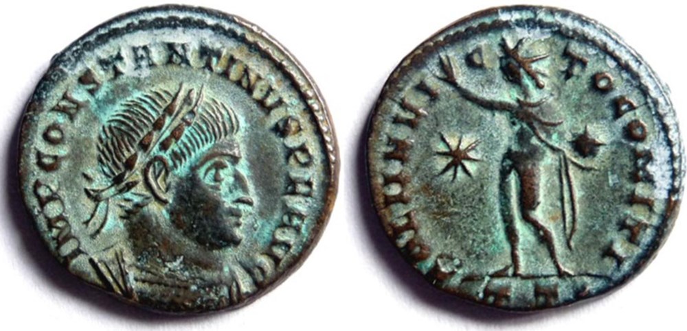 RIC 16/Constantin 1er 314/Ticinum/SOLI INVICTO COMITI monnaies antiques romaines imperiales et republicaines ric 16 constantin 1er 314 ticinum soli invicto comiti