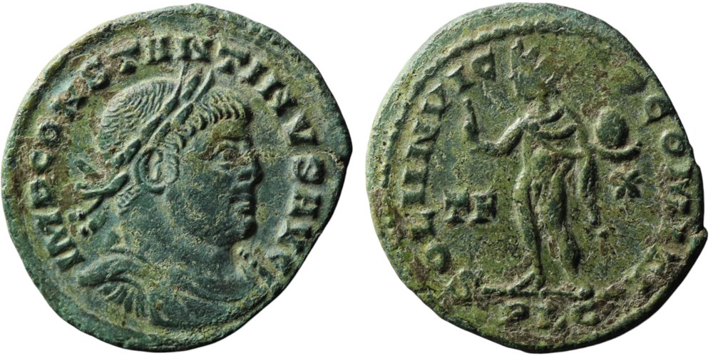 RIC 33/Constantin 1er/Lyon/SOLI INVICTO COMITI monnaies antiques romaines imperiales et republicaines ric 33 constantin 1er lyon soli invicto comiti