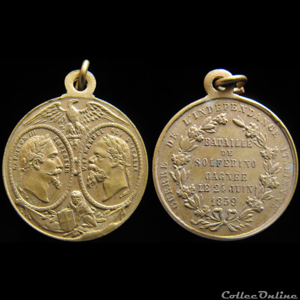 medaille france royaux noblesse bataille de solferino 2e guerre independance italie 1859