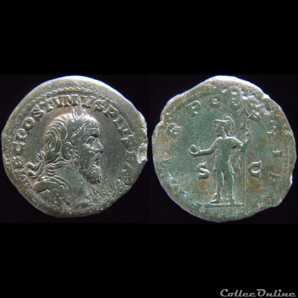 Postume - P M TR P COS II P P - SC monnaies antiques a romaines imperiales et republicaines postume p m tr p cos ii p p sc
