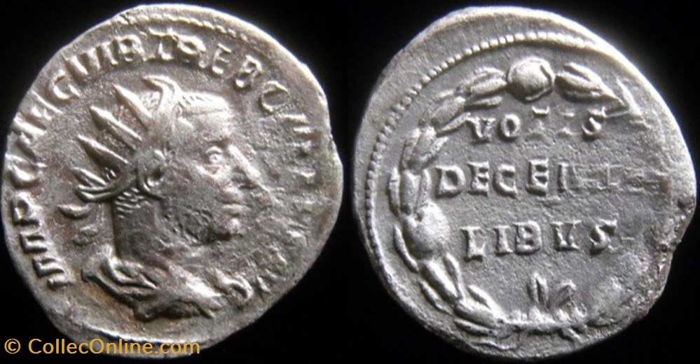 RIC49 - Rome - Trebonien Galle - Votis Decennalibvs monnaies antiques av jc ap romaines republicaines imperiales ric49 rome trebonien galle votis decennalibvs