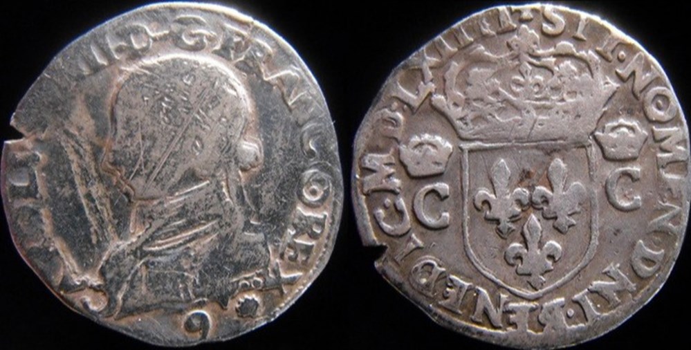 monnaies europe medievale france royales 1564 demi teston de charles ix atelier de rennes