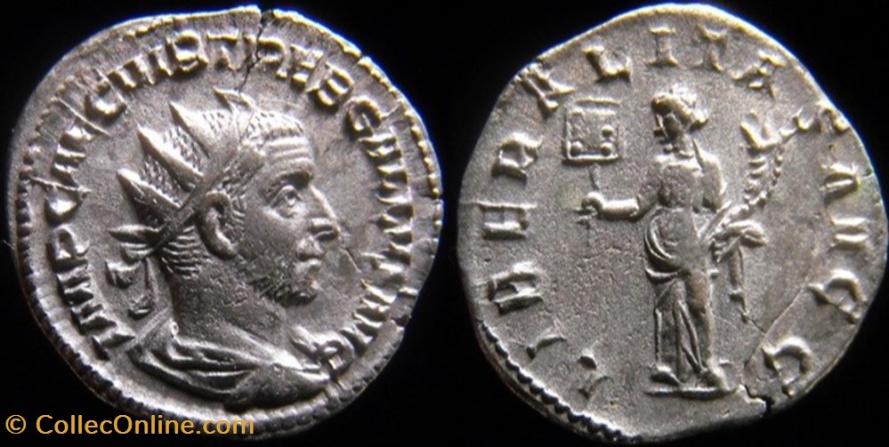 monnaies antiquite jc ap romaines republicaines imperiales ric 36 rome trebonien galle liberalitas avgg