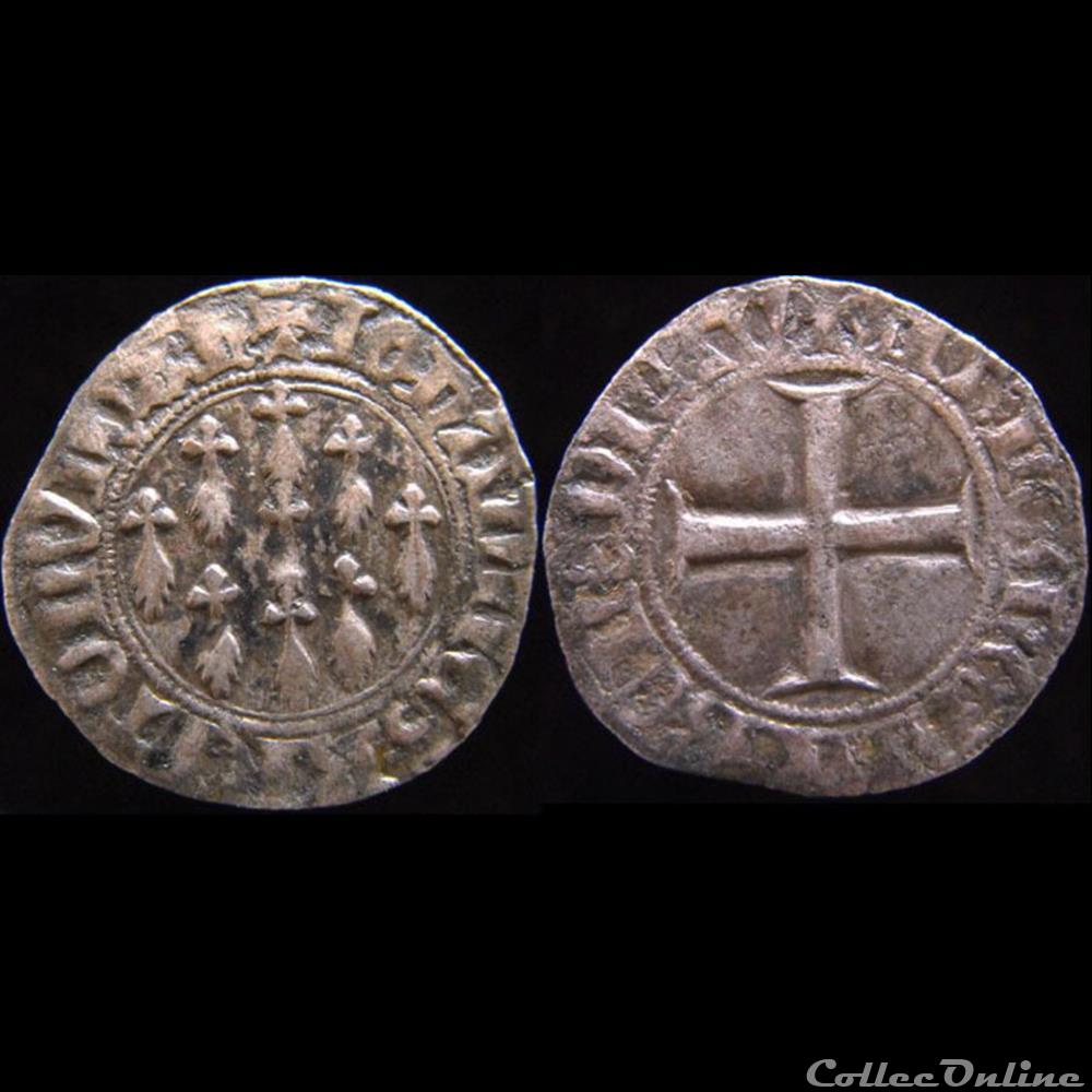 Jean IV de Monfort (1339-1399) monnaie france feodale jean iv de monfort 1339 1399